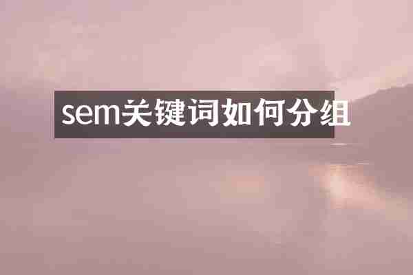 sem关键词如何分组