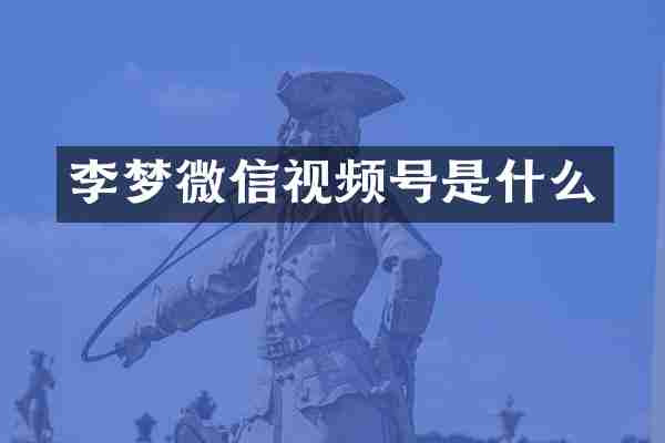 李梦微信视频号是什么