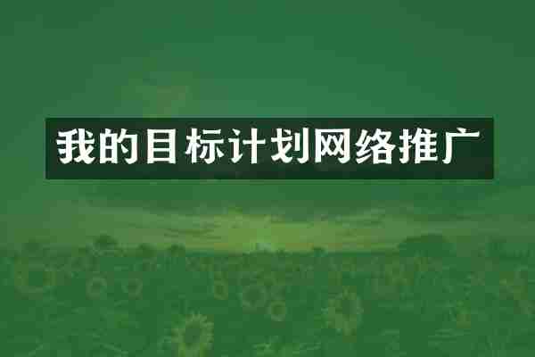 我的目标计划网络推广