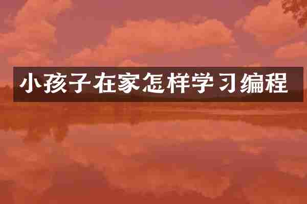 小孩子在家怎样学习编程