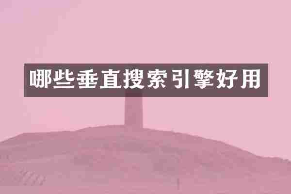 哪些垂直搜索引擎好用