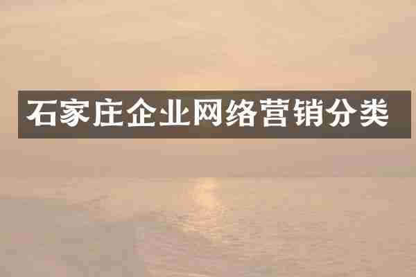 石家庄企业网络营销分类