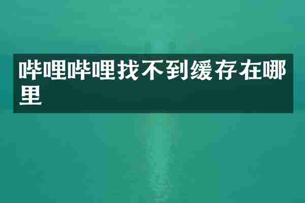 哔哩哔哩找不到缓存在哪里