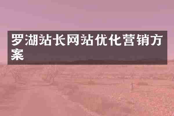 罗湖站长网站优化营销方案