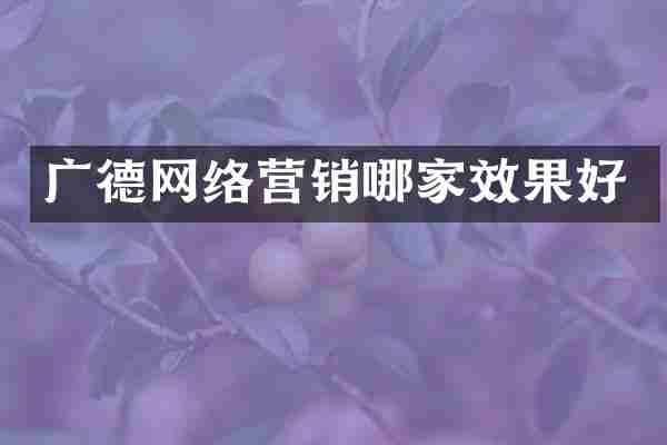 广德网络营销哪家效果好