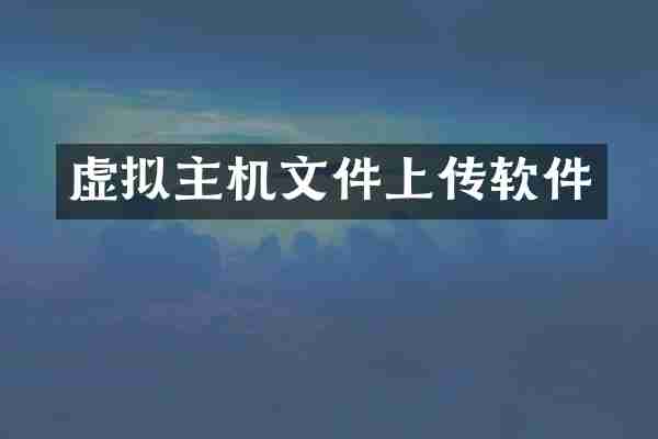 虚拟主机文件上传软件