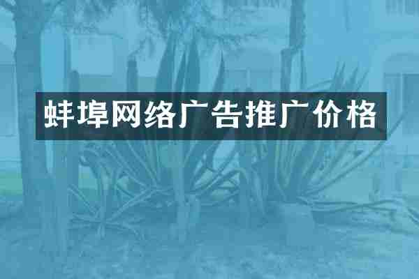 蚌埠网络广告推广价格