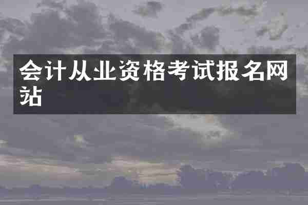 会计从业资格考试报名网站