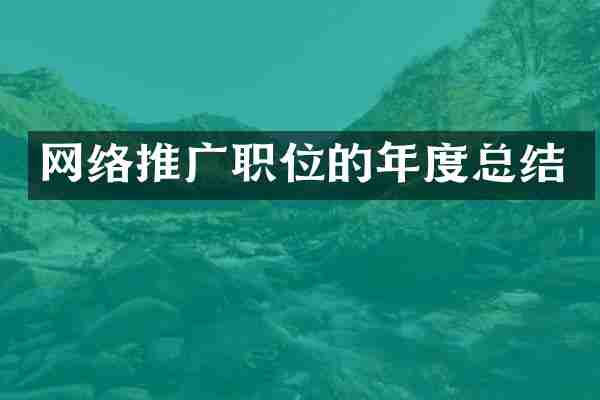 网络推广职位的年度总结