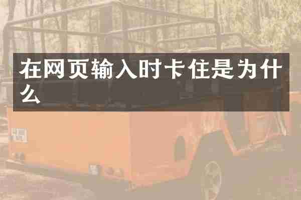 在网页输入时卡住是为什么