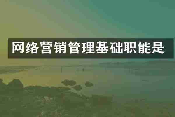 网络营销管理基础职能是