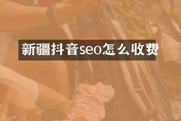 新疆抖音seo怎么收费