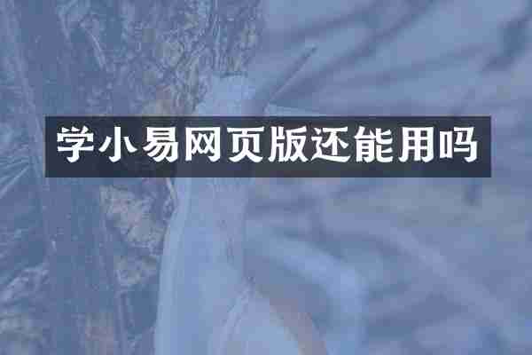 学小易网页版还能用吗