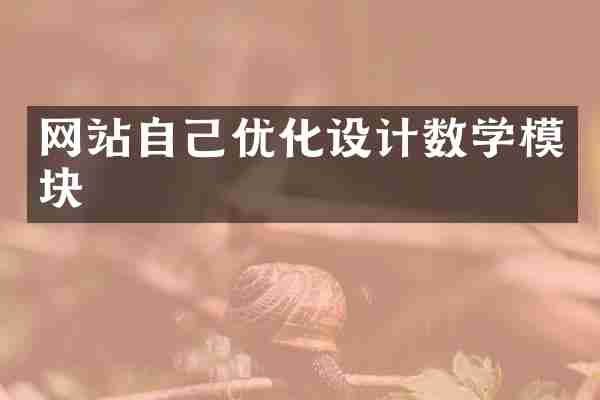 网站自己优化设计数学模块