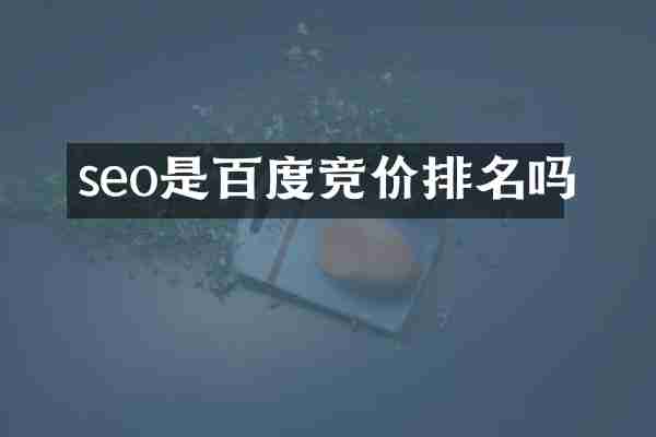 seo是百度竞价排名吗