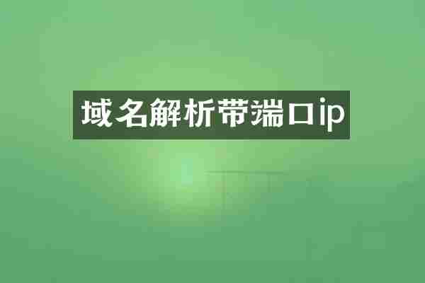 域名解析带端口ip