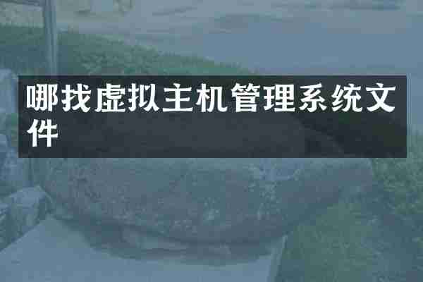 哪找虚拟主机管理系统文件