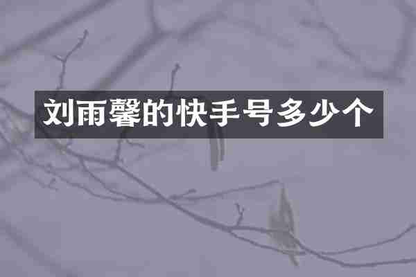 刘雨馨的快手号多少个