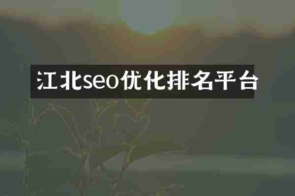 江北seo优化排名平台