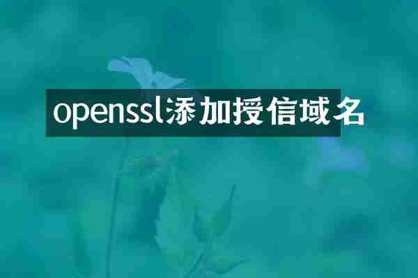 openssl添加授信域名