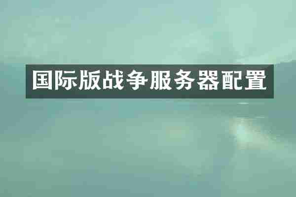 国际版战争服务器配置