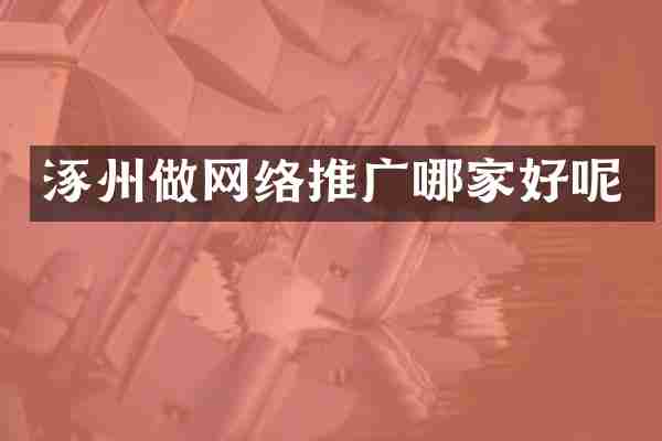 涿州做网络推广哪家好呢