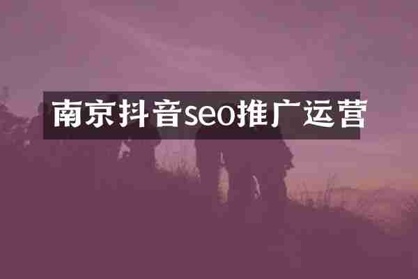 南京抖音seo推广运营