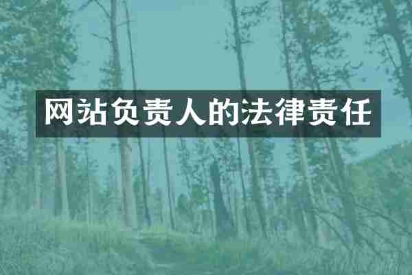 网站负责人的法律责任