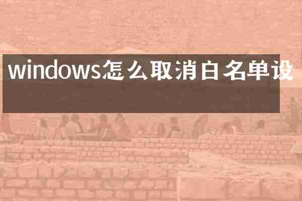 windows怎么取消白名单设置