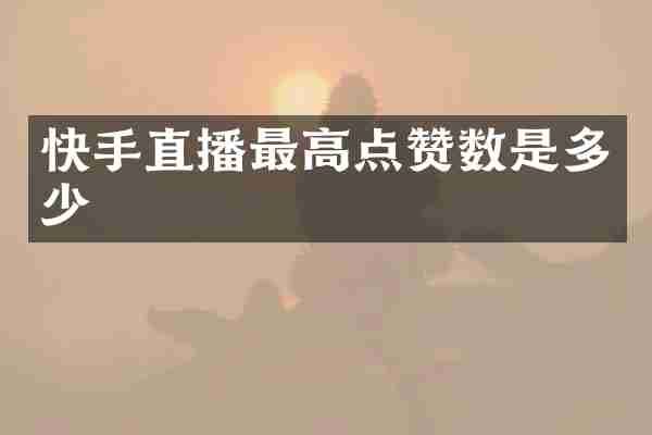 快手直播最高点赞数是多少
