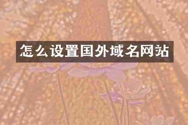 怎么设置国外域名网站
