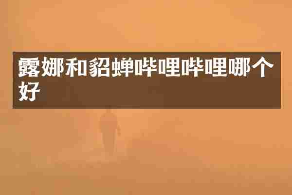 露娜和貂蝉哔哩哔哩哪个好
