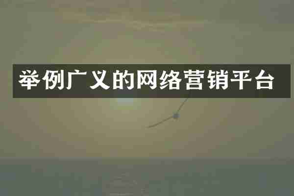 举例广义的网络营销平台