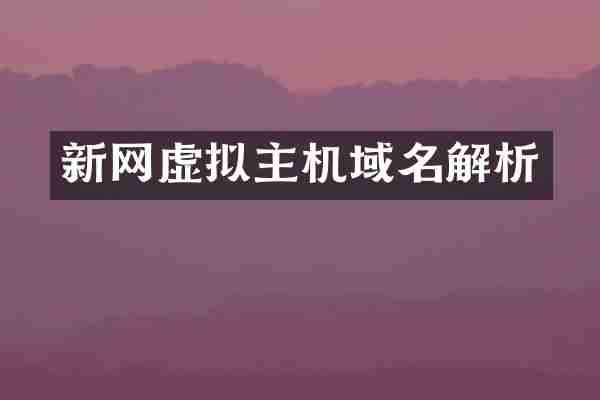 新网虚拟主机域名解析
