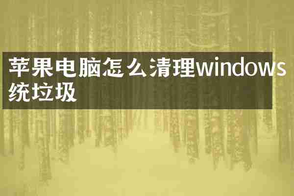 苹果电脑怎么清理windows系统垃圾