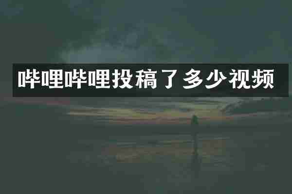 哔哩哔哩投稿了多少视频