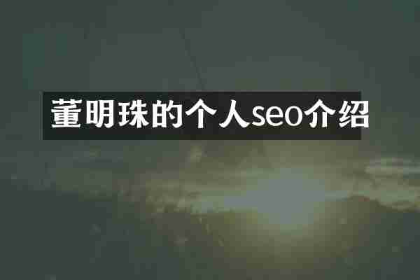 董明珠的个人seo介绍