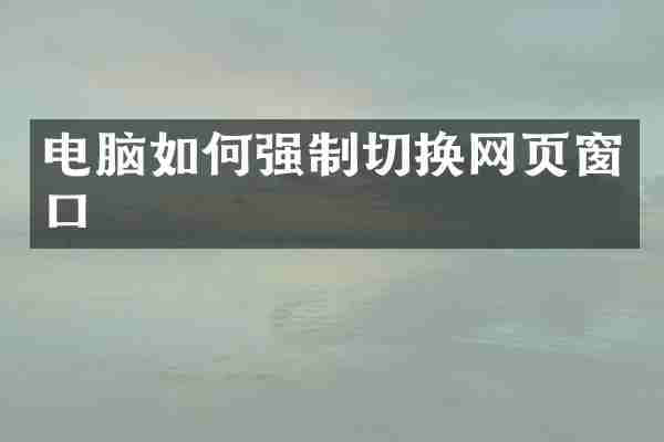 电脑如何强制切换网页窗口
