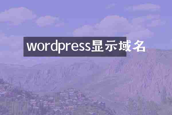 wordpress显示域名