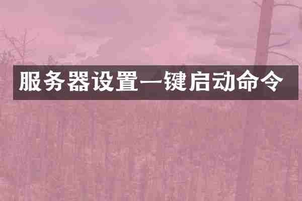 服务器设置一键启动命令
