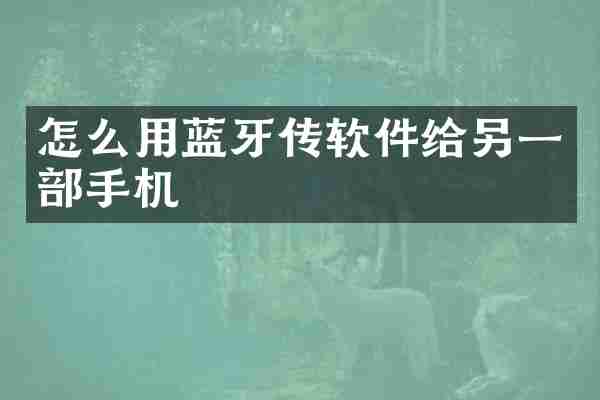 怎么用蓝牙传软件给另一部手机
