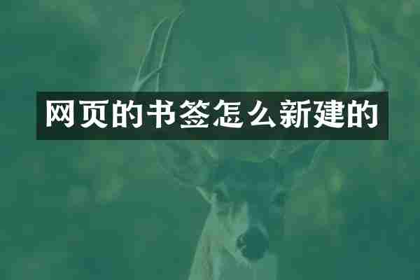 网页的书签怎么新建的