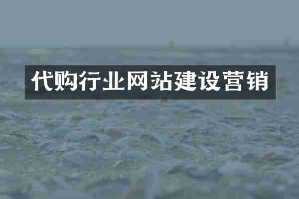 代购行业网站建设营销