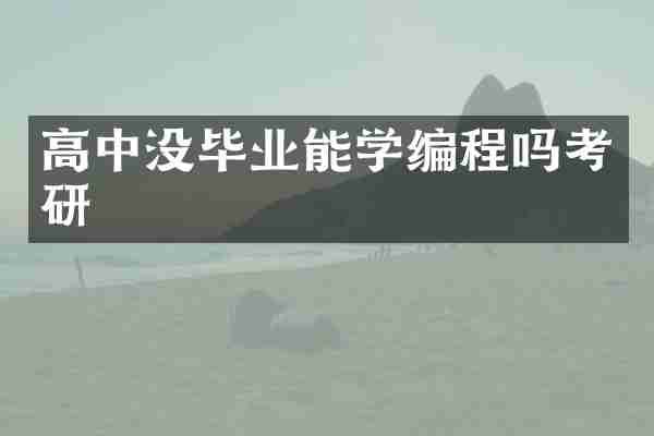 高中没毕业能学编程吗考研