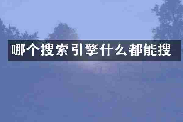 哪个搜索引擎什么都能搜