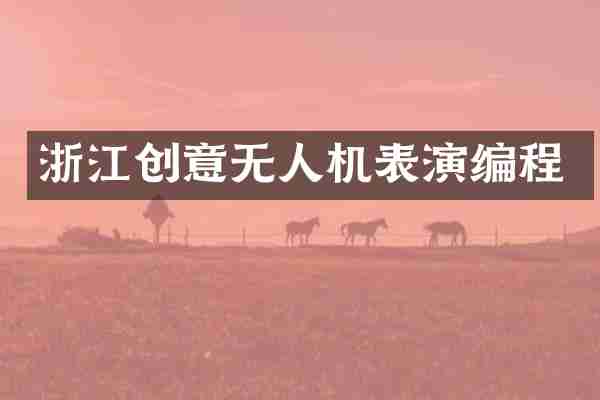 浙江创意无人机表演编程
