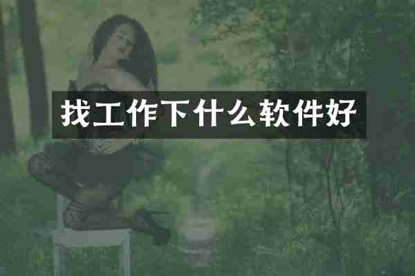 找工作下什么软件好