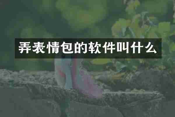 弄表情包的软件叫什么