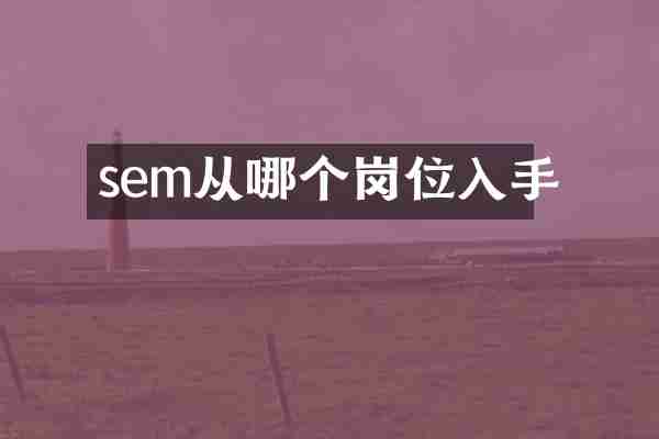 sem从哪个岗位入手