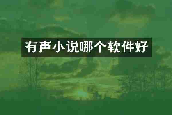有声小说哪个软件好